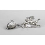 Wall container, early 20th century, silver, tested, figurative wall application in the form of a