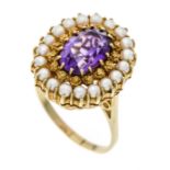 Amethyst-Perlen-Ring GG 585/000