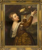 Anonymous Old Master copyist c. 1900, ''Lavinia Vecellio as Pomona'' after Titian, oil on canvas,