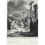 Bernard Picart (1673-1733), Descent from the Cross after Rembrandt, etching with written margin on