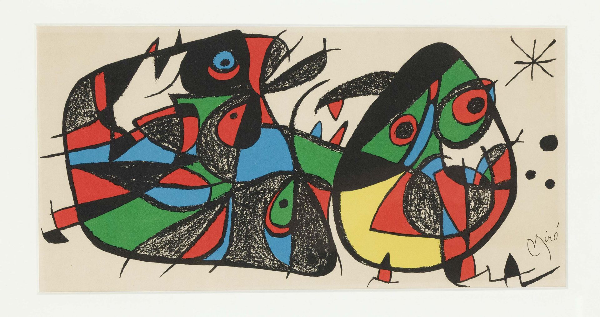 Joan Miro (1893-1983), ''Sculpteur Italie'', color lithograph on wove paper, signed in the stone
