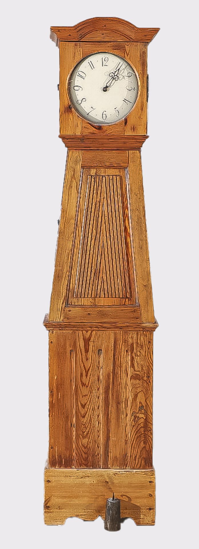 Exceptional grandfather clock from the 18th/19th century. Pine wood. Signs of age. Pendulum and