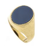 Ring for men made of GG 585/000 with an oval laystone 16 x 12 mm, RG 63, W hallmarked, 8.6 g