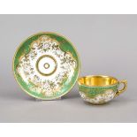 Cup and saucer, St. Petersburg, period Nicholas I, 1825-1855, green ground with rich ornamental