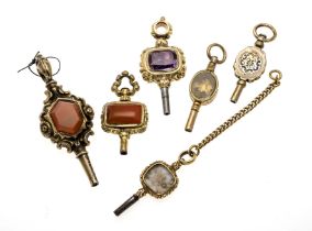6 antike Taschenuhrschlüssel, 1