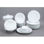 Dinner service for 9 persons, 25 pcs, KPM Berlin, marks after 1993, 1st choice, white, Arkadia and