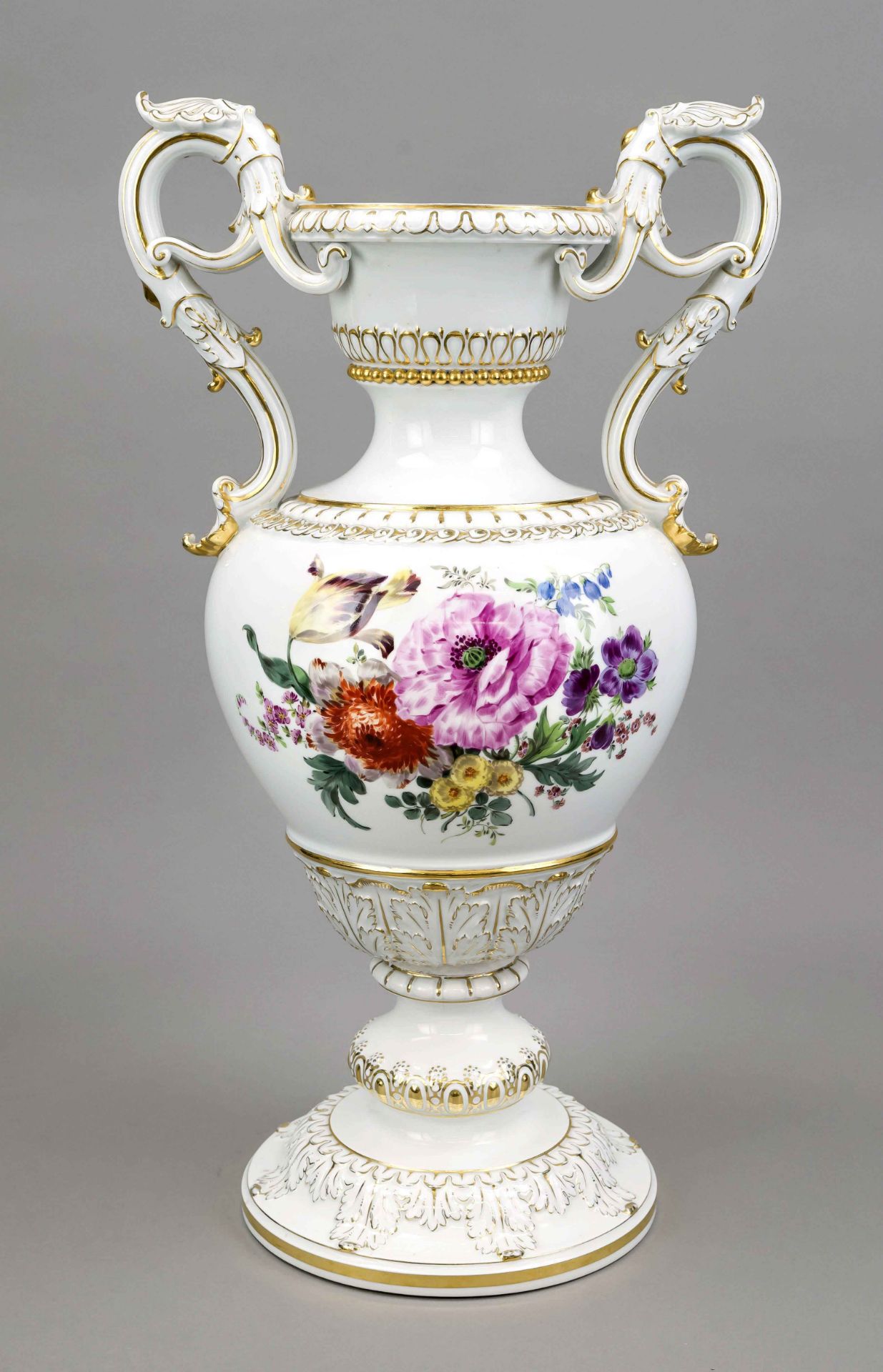 Large vase with handle, Meissen, mark after 1934, 2nd choice, designed by Ernst August Leuteritz - Image 2 of 3