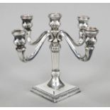 A five-flame candlestick, German, 20th century, maker's mark Lutz and Weiss, Pforzheim, silver 835/