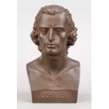 Portrait bust ''Schiller'', Meissen, mark 1850-1924, 3rd choice, year mark for 1955, Böttger