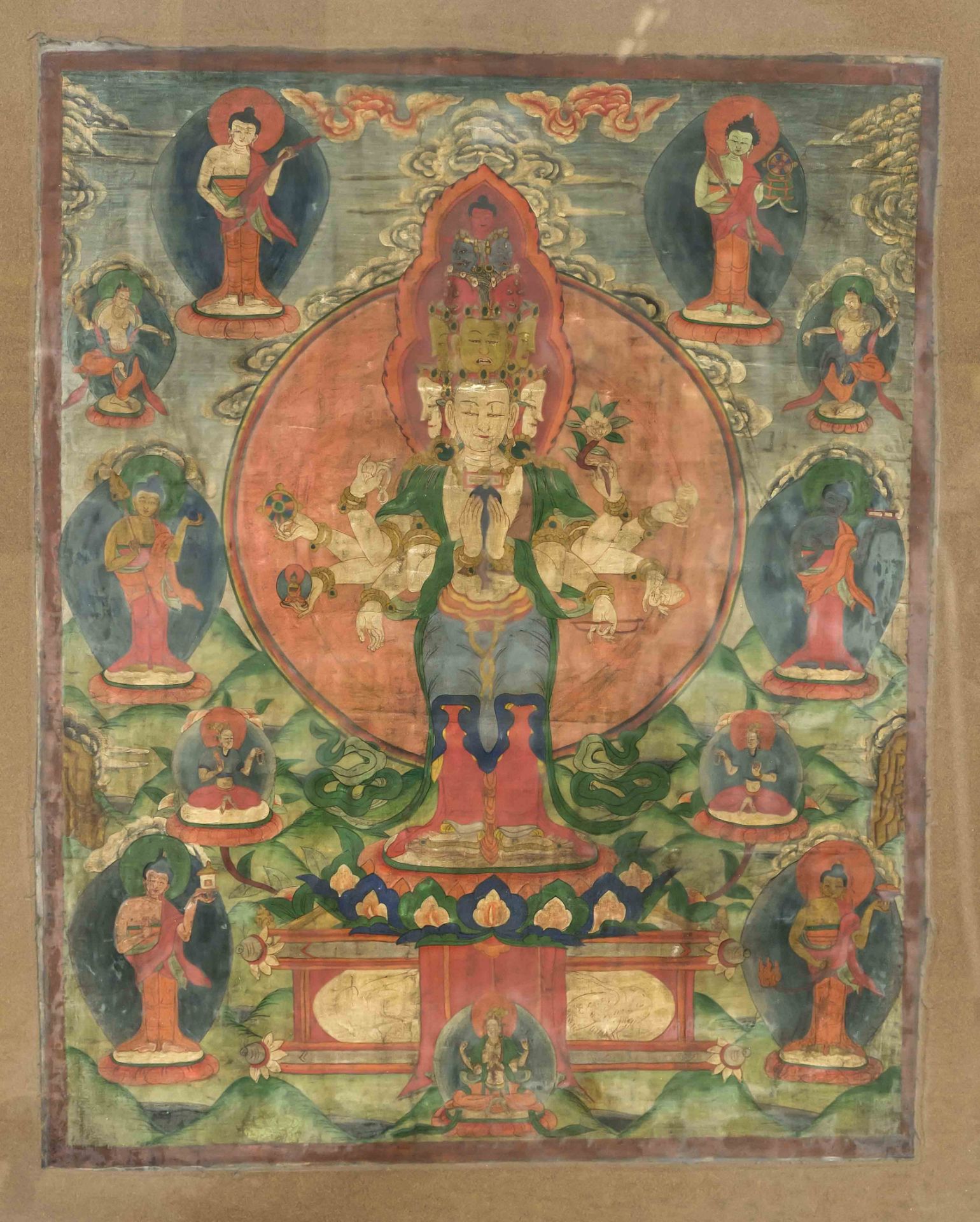 Thangka, Tibet, 19. Jh., polych