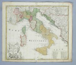 Historical map of Italy, ''Italia in suos Status divisa et ex prototypo del Isliano de