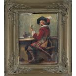 Unidentified genre painter of the 19th century, nobleman with a 17th-century-style wine bottle,