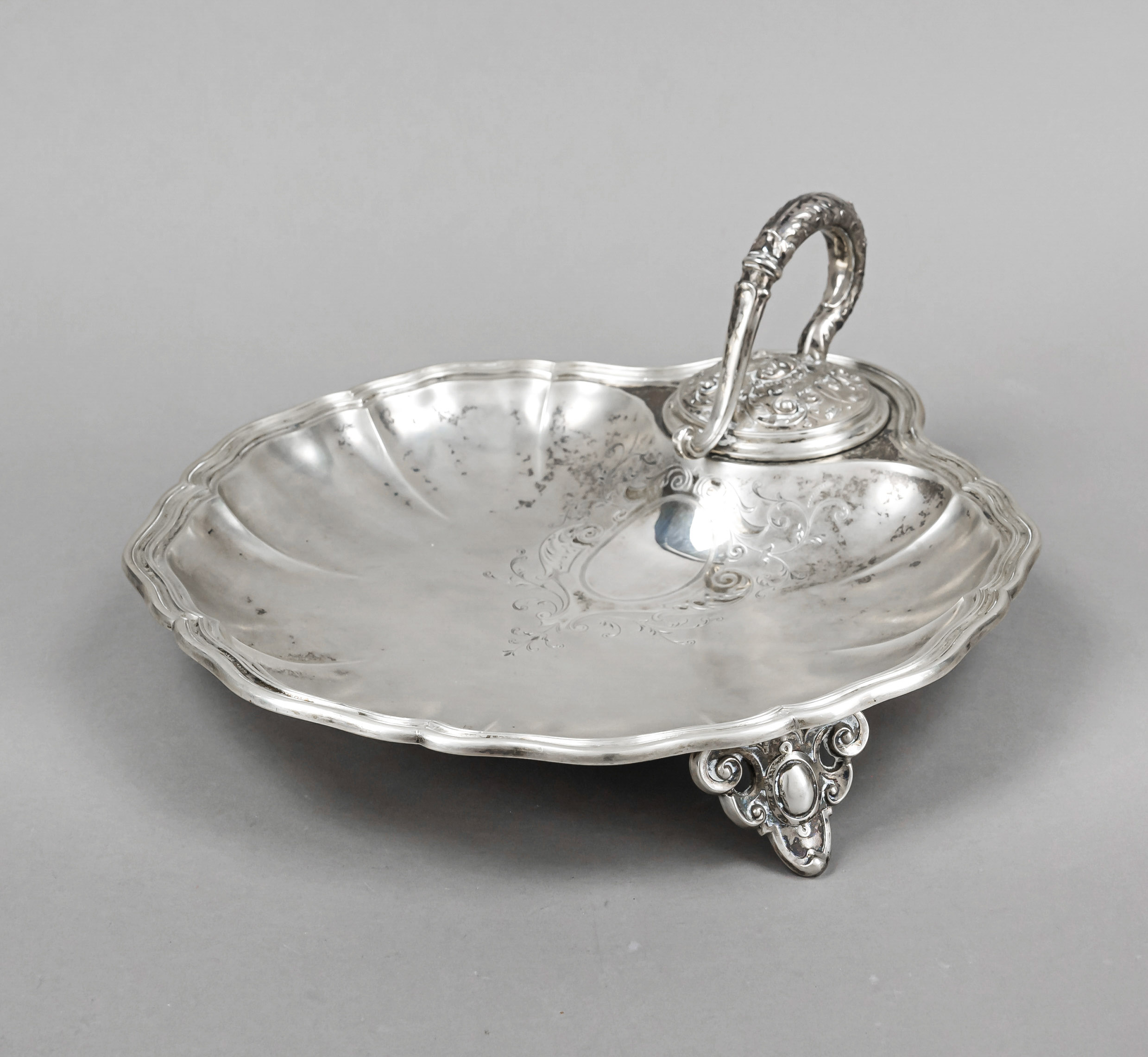 Shell bowl, German, c. 1880, maker's mark Koch & Bergfeld, Bremen, jeweler's mark F. Siebrecht,