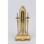 Table thermometer, late 19th century, mercury column with scroll on brass scale. This fixed to a