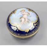 Lidded box, Fischer & Mieg, K.K. Porzellanfabrik, Pirkenhammer, mark after 1857, cupid floating