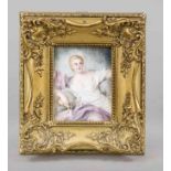 Miniature, 20th century, probably polychrome tempera painting on bone plate, unopened, rectangular