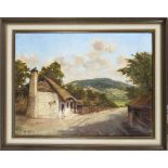 Anonymous Hungarian artist 1st half 20th century, Village in the Carpathians, oil on canvas,