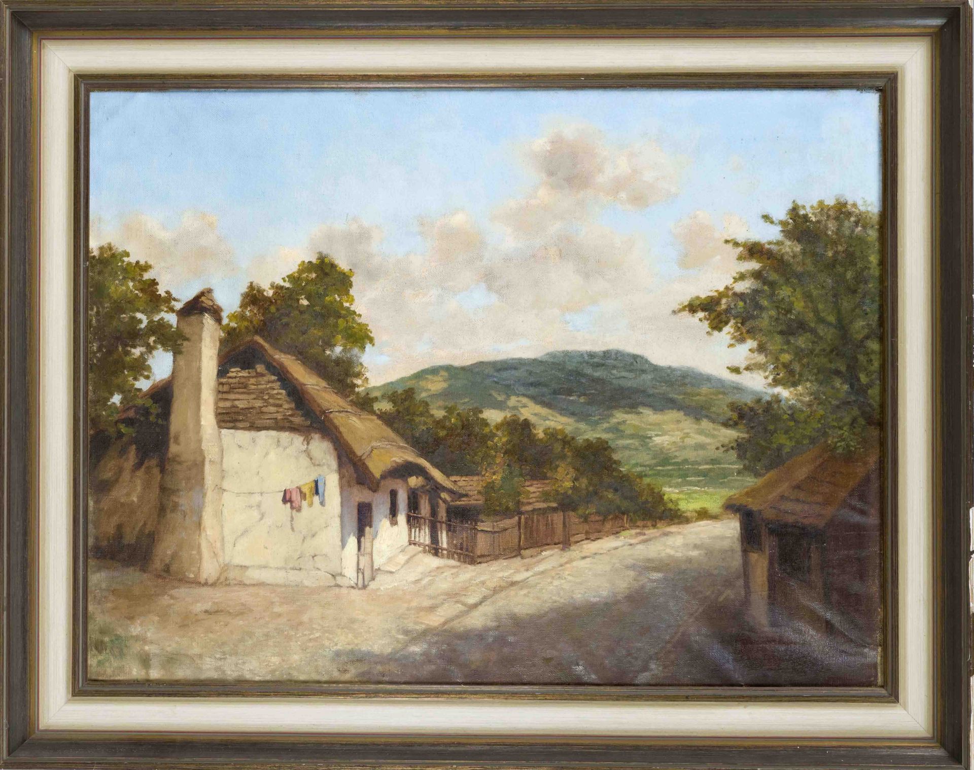 Anonymous Hungarian artist 1st half 20th century, Village in the Carpathians, oil on canvas,