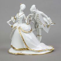 Gallant couple, Fraureuth, mark of the art department 1920-26, designed by Max Hermann Fritz (1873-