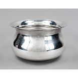 Large cachepot, Italy, 2nd half 20th century, master's mark Olri, Padua, plated, round base,