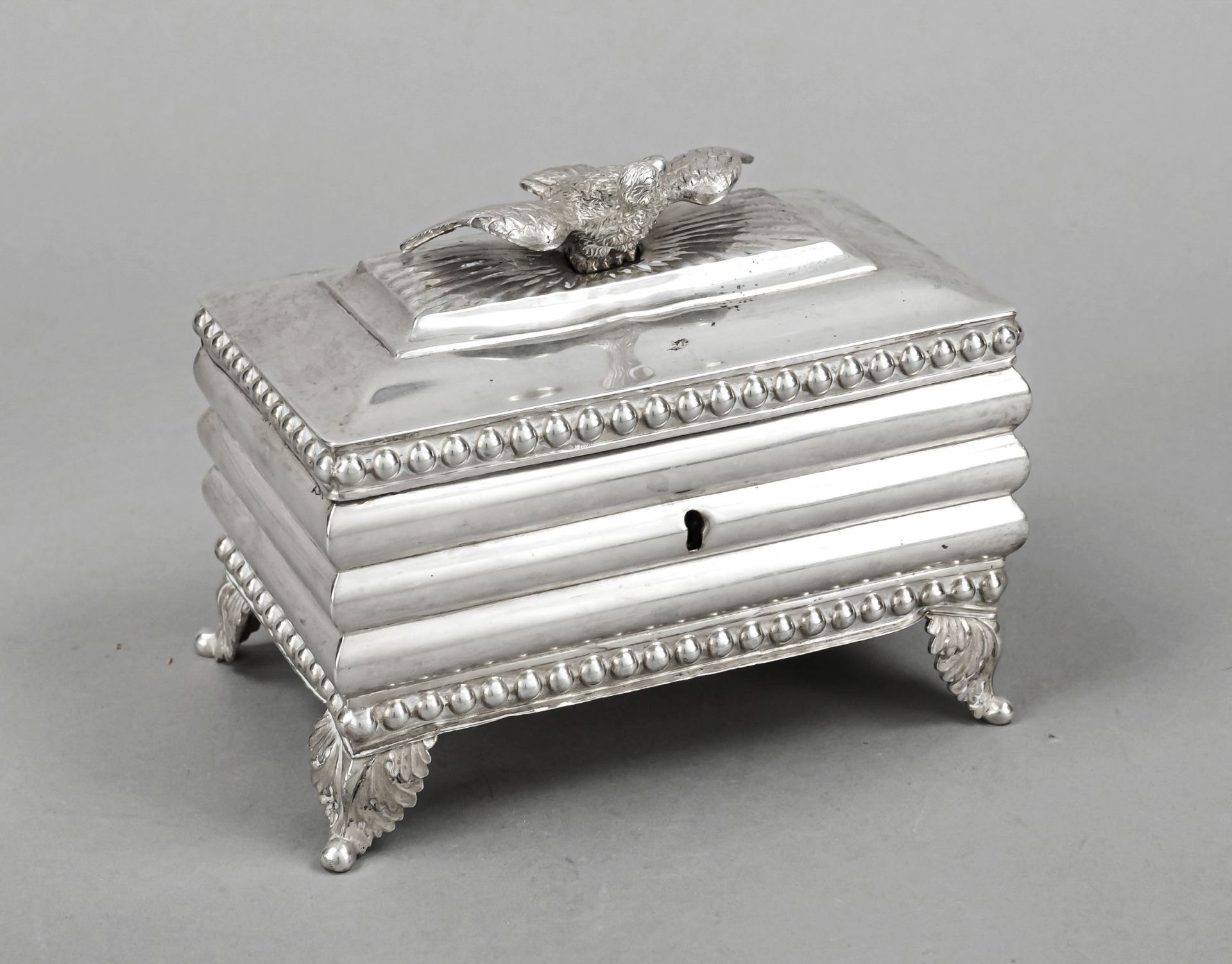 Rectangular sugar bowl, German, 1st half of the 19th century, Berlin mark, mark of the 1st master