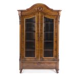 Louis-Philippe display cabinet, circa 1860, mahogany, 2 glazed doors, frame with drawer, 4 shelves