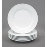 Six dinner plates, KPM Berlin, marks after 1993, 2nd choice, shape Kurland, design for the last Duke