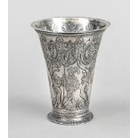 Beaker/vase, probably German, 18th century (?), Mainz (?), hallmarked silver, tremolier mark,