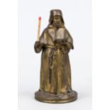 Go-To-Bed Matchholder, 2nd half 19th century, bronze figural with residual gilding. A reading