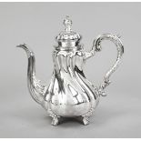 Large coffee pot, German, 20th century, maker's mark Wilhelm Binder, Schwäbisch Gmünd, sterling