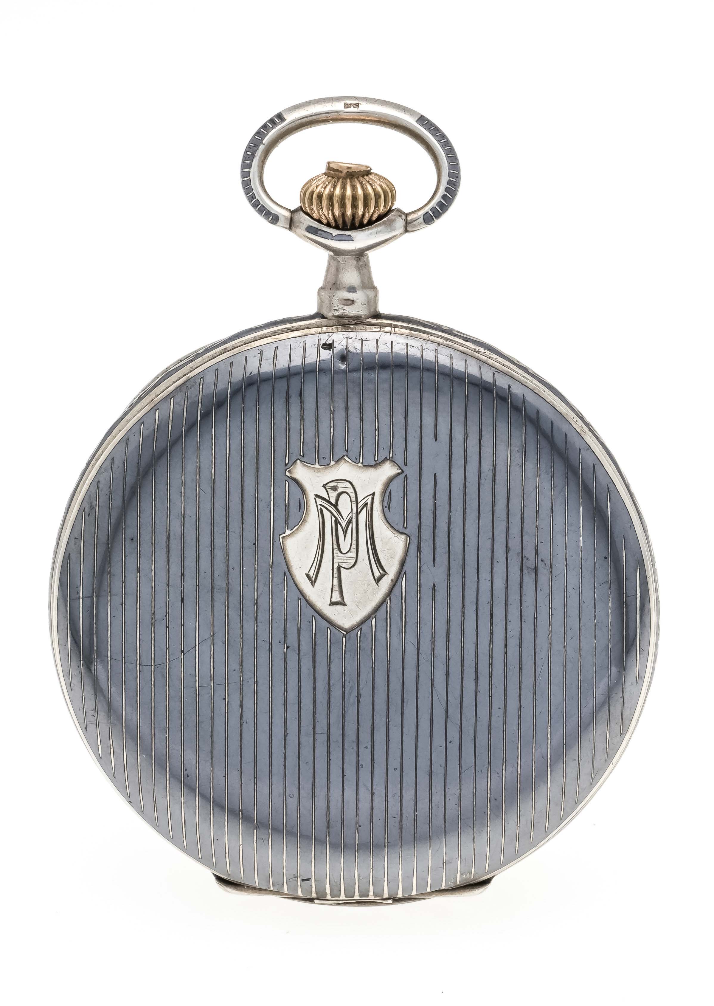 A gentleman's pocket watch with sprung cover in fine Tula Niello technique, 3 covers silver 800/000, - Image 3 of 3