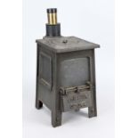 Small stove c. 1900, cast iron, marked Shelter Stove, h. 36 cm