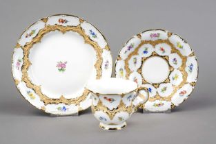 A ceremonial coffee service, Meissen, 1970-80s, 1st choice, B-shape, polychrome painting with