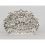 Napkin holder, German, 2nd half 20th century, silver 830/000, in the shape of a flower basket,