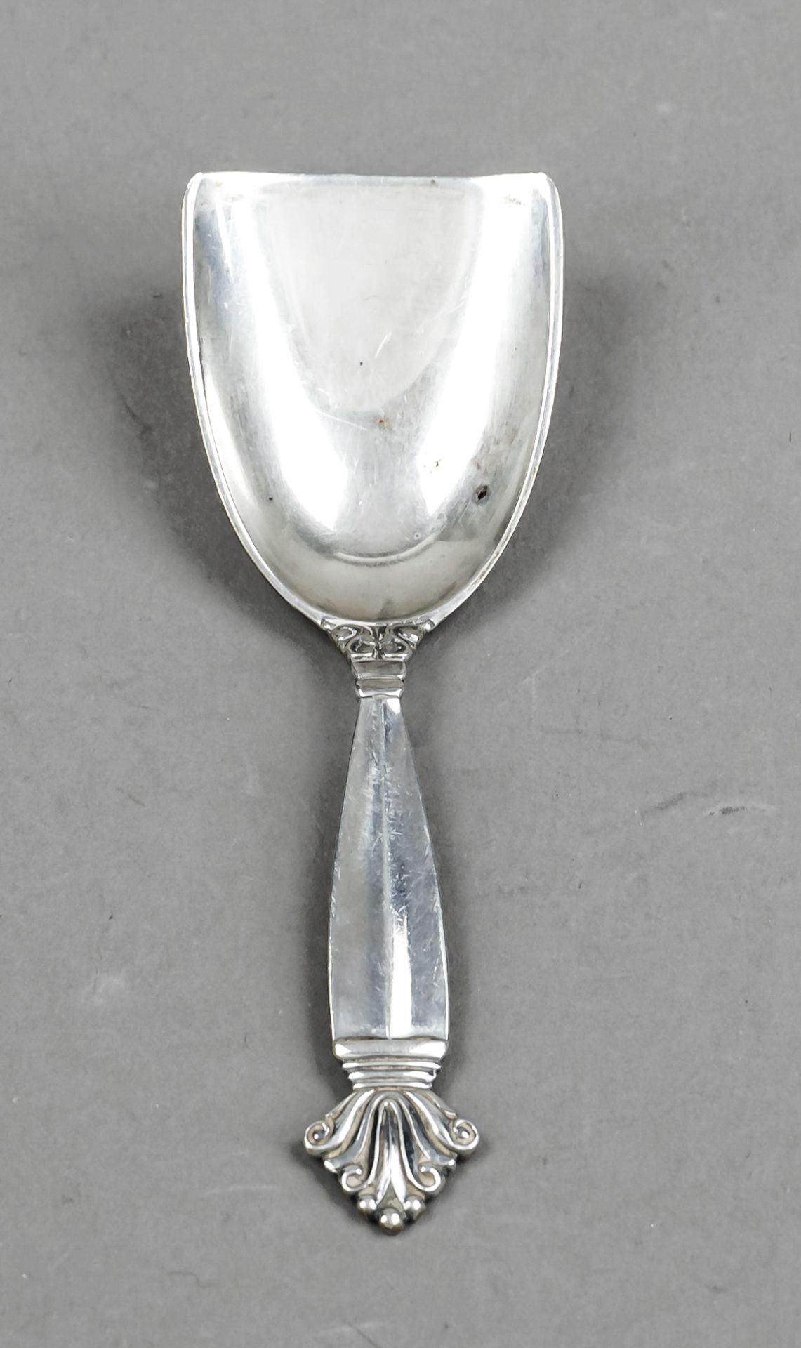 Sugar scoop, Denmark, 1929, hallmark Christian F. Heise, master's mark Georg Jensen, Copenhagen,
