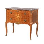 Chest of drawers with two drawers in Louis XVI style, 20th century, rosewood veneer, quality