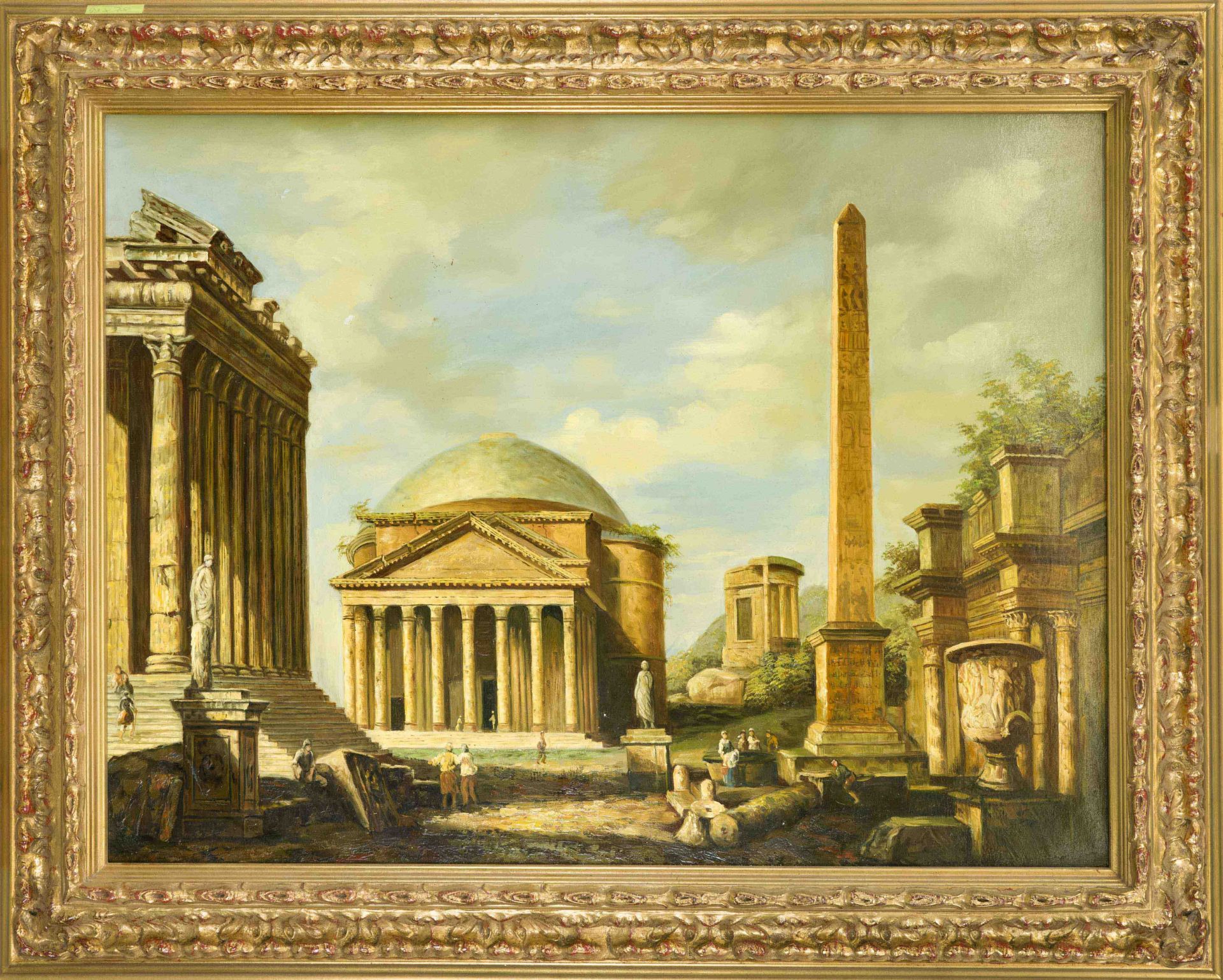 Giovanni Paolo Panini (1691-1765), copy after, Roman Capriccio with Obelisk and Pantheon,