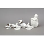 Five figures, Two terrier puppies, Rosenthal, Selb, 1920-30s, designed by Theodor Kärner (1884