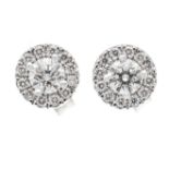 Brilliant stud earrings WG 585/000 with brilliant-cut diamonds, total 0.56 ct W/SI-PI, d. 7 mm, 1.