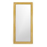 Wall mirror, 20th century, gilded frame, mirror with facet cut, 166 x 75 cm