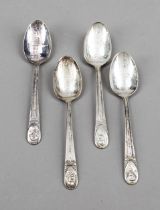 34 Souvenir spoons, USA, 20th century, maker's mark Rogers Mfg. & Co., plated, each with portraits