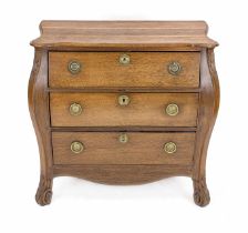 Dutch chest of drawers, 19th century, oak, arched body with three drawers, 82 x 87 x 48 cm - The