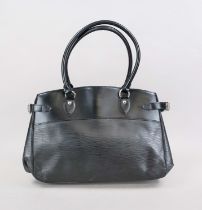 Louis Vuitton, Epi Noir Passy Shoulder Bag, black textured Epi leather with black smooth leather
