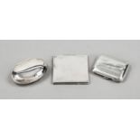 Mixed lot of three pieces, 20th century, various makers, sterling silver 925/000, 2 boxes, 1x