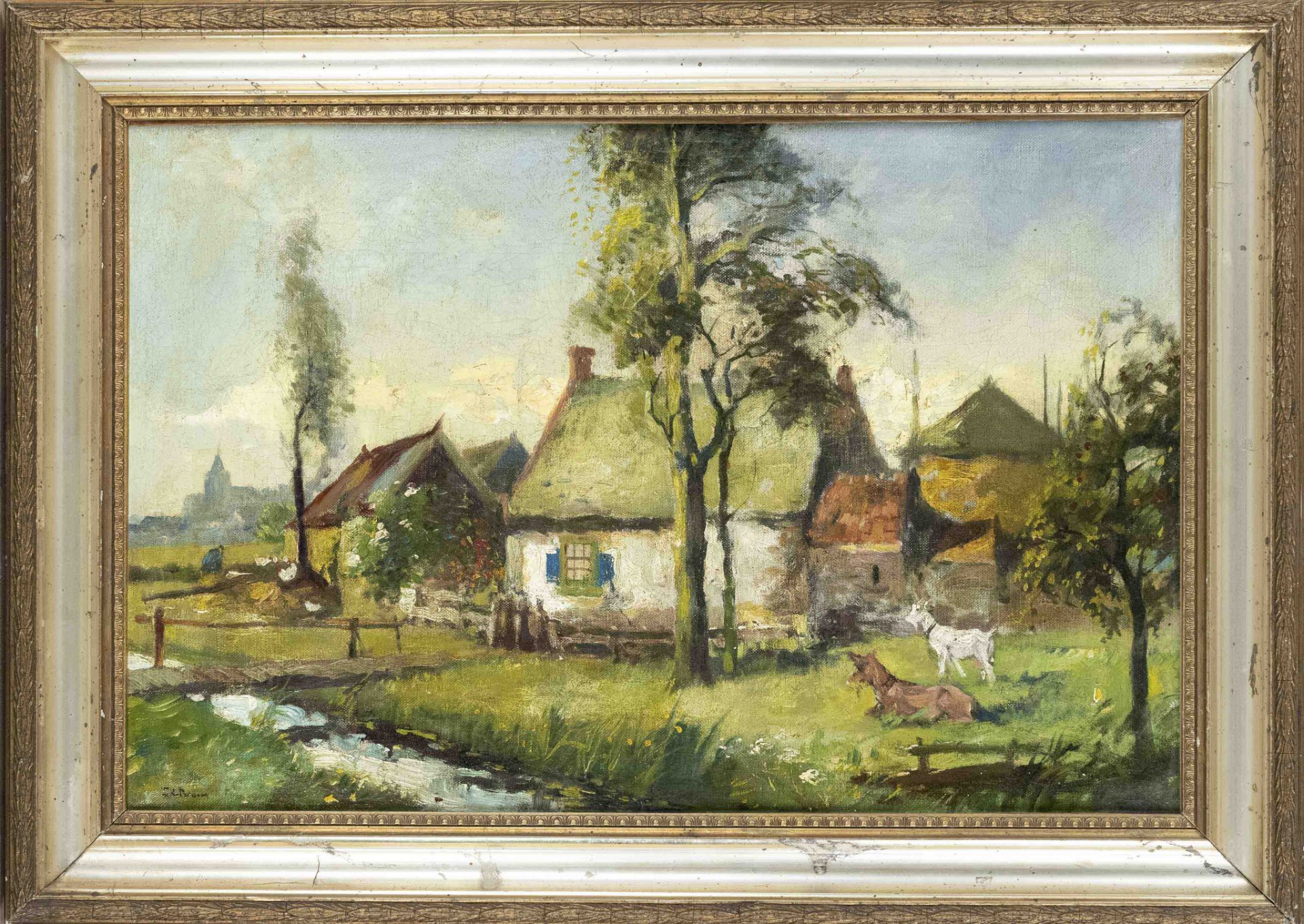 Cornelis de Bruin (1870-1940), Landscape with Farm Cottage, oil on canvas, signed ''C.d.Bruin''