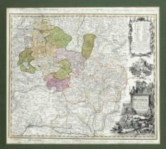 Historical map of Thuringia and Upper Franconia, ''S. R. I. Comitatus Henneberg ...'', ''Karte der