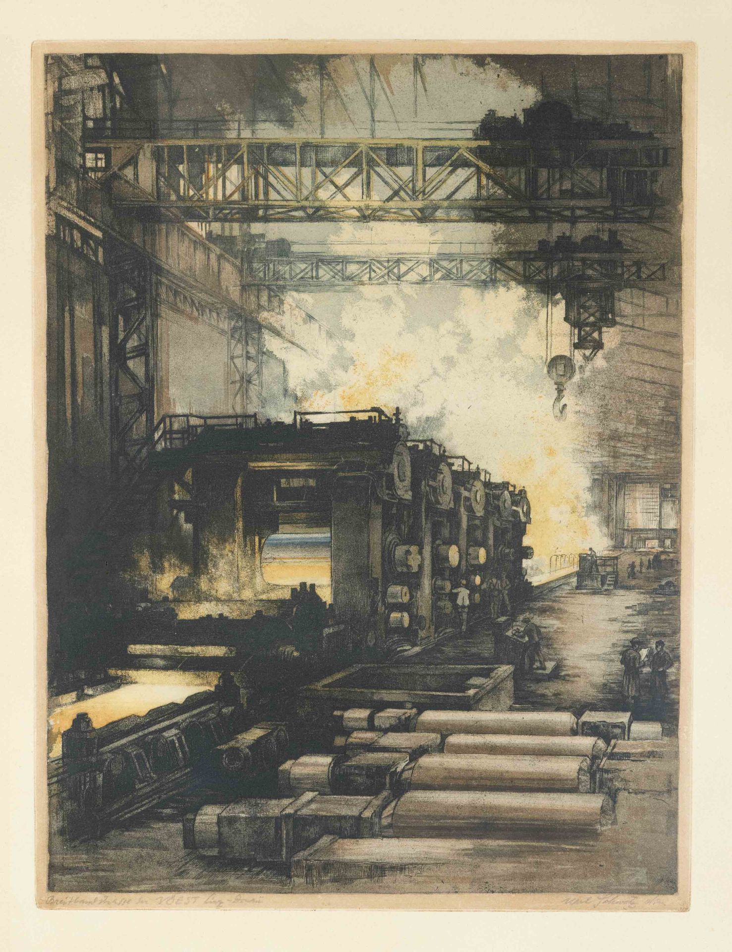 Karl Schwetz (1888-1965), Austrian painter and graphic artist, two industrial motifs from the - Image 2 of 2