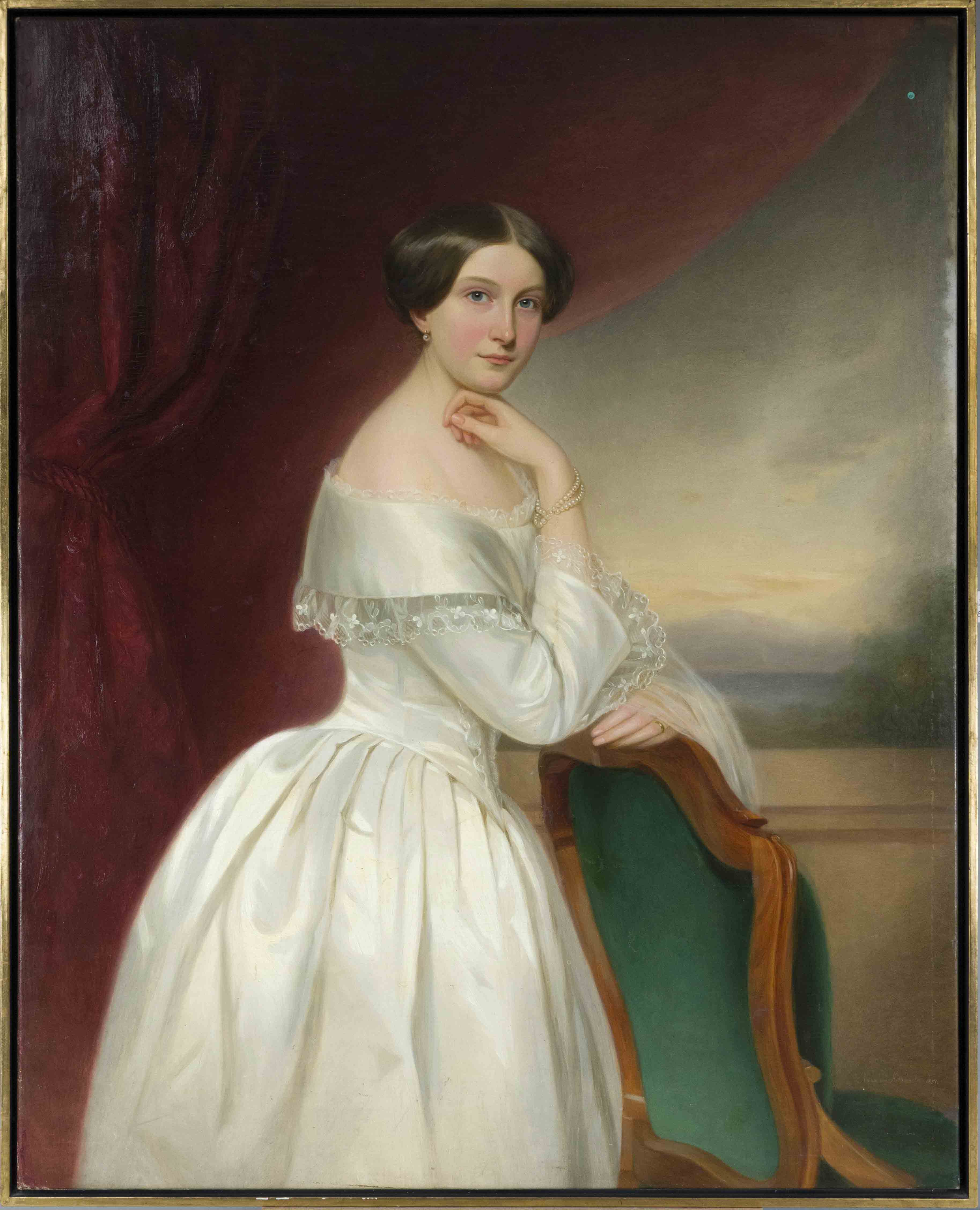 Anna von Kettenacker, portrait painter, mid-19th century, representative portrait of a lady in front