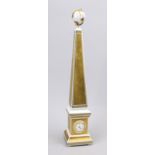 Rosenthal for Versace, obelisk with clock ''Carpe Diem'', predominantly gilded, framing, black