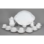 Mocha service for 8 persons, 20-piece, KPM Berlin, marks 1962-1992, 1st choice, Neuzierat form